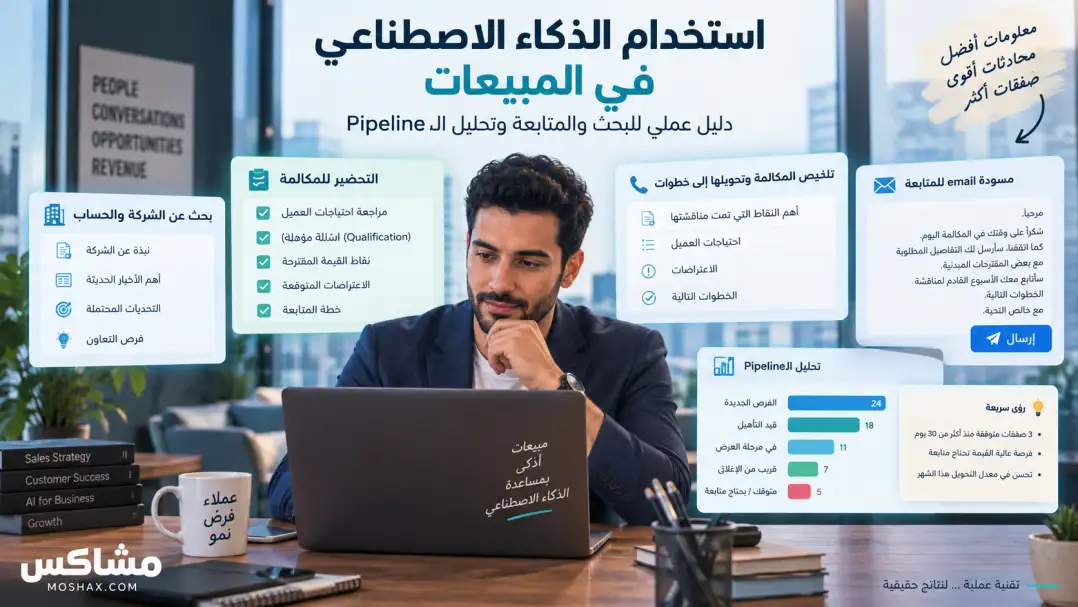 استخدام الذكاء الاصطناعي في المبيعات للبحث والمتابعة وتحليل الـPipeline