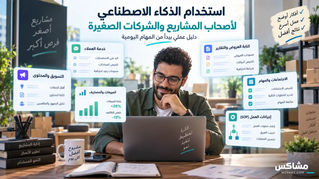 استخدام الذكاء الاصطناعي لأصحاب المشاريع والشركات الصغيرة في المهام اليومية