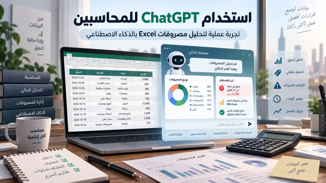 استخدام ChatGPT للمحاسبين لتحليل مصروفات Excel بالذكاء الاصطناعي