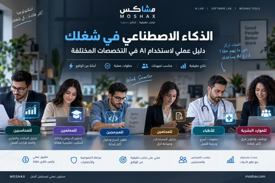 الذكاء الاصطناعي في شغلك: دليل عملي لاستخدام AI في التخصصات المختلفة
